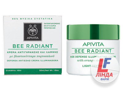 Apivita Bee Radiant (Апивита Би Рейдиент) Крем для лица легкий для сияния от преждевременного старения кожи 50мл-0
