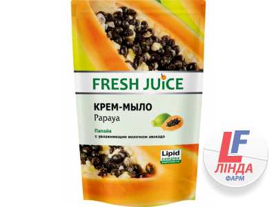 Крем-мыло Fresh Juice Papaya Папайя с увлажняющим молочком авокадо дой-пак 460мл-0