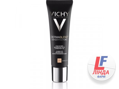 Vichy Dermablend (Виши Дермабленд) Крем тональный матирующий с эффектом 3D коррекции для жирной и проблемной кожи тон 20 ваниль 30мл-0