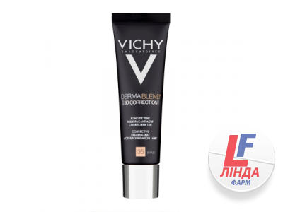 Vichy Dermablend (Виши Дермабленд) Крем тональный матирующий с эффектом 3D коррекции для жирной и проблемной кожи тон 35 песочный 30мл-0