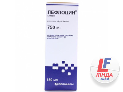 Лефлоцин розчин д/інф. 5 мг/мл по 150 мл у пляш.-0