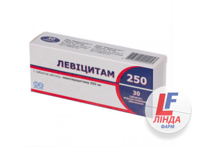 Левіцитам 250 таблетки, в/плів. обол. по 250 мг №30 (10х3)-0