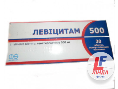 Левіцитам 500 таблетки, в/плів. обол. по 500 мг №30 (10х3)-0