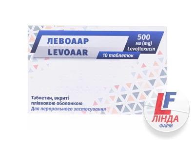 Левоаар таблетки, в/плів. обол. по 500 мг №10 (10х1)-0