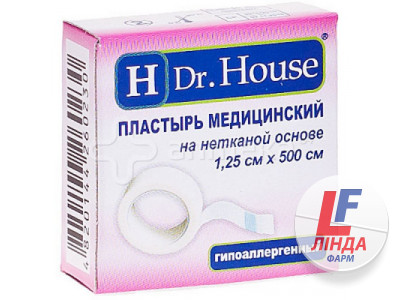 Пластир медичний Dr. House бактерицидний на нетканій основі, 1,25 см х 500 см, 1 штука-0