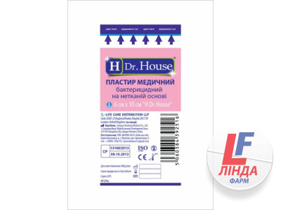 Пластир медичний Dr. House бактерицидний на нетканій основі, 6 см х 10 см, 1 штука-0