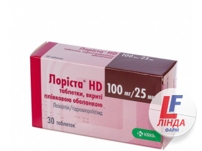 Лоріста HD таблетки, в/плів. обол. по 100 мг/25 мг №30 (10х3)-0