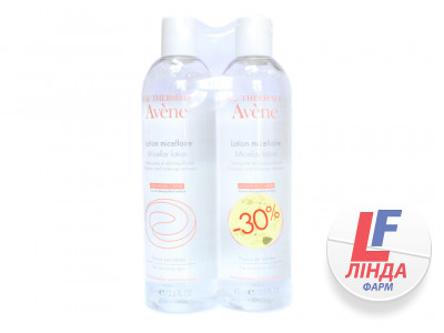 Avene (Авен) Лосьйон міцелярний для очищення та зняття макіяжу для чутливої та схильної до почервоніння шкіри 400мл + 400мл-30%-0