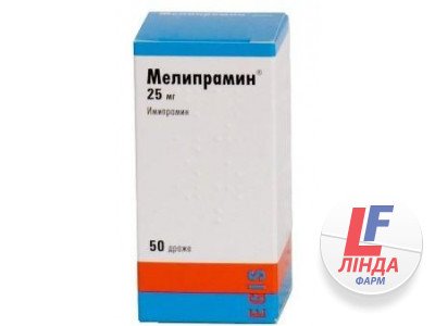 Меліпрамін таблетки, в/плів. обол. по 25 мг №50 у флак.-0