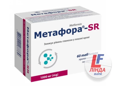 Метафора-SR таблетки прол./д. по 1000 мг №60 (10х6)-0