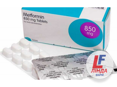 Метформін Сандоз таблетки, в/плів. обол. по 850 мг №120 (10х12)-0