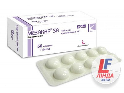 Мезакар SR таблетки прол./д. по 400 мг №50 (10х5)-0