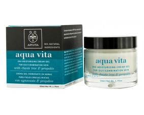 Фото - Apivita Aqua Vita (Апівіта Аква Віта) Крем для інтенсивного зволоження та оздоровлення шкіри з фітоендорфінами для жирної та комбінованої шкіри 50мл