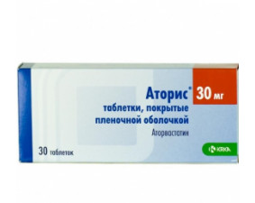 Фото - Аторис таблетки, в/плів. обол. по 30 мг №30 (10х3)