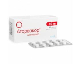 Фото - Аторвакор таблетки, в/о по 10 мг №60 (10х6)