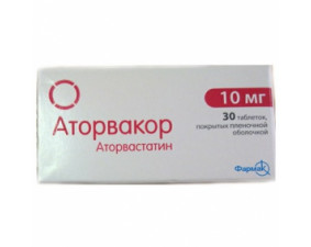 Фото - Аторвакор таблетки, в/о по 10 мг №30 (10х3)