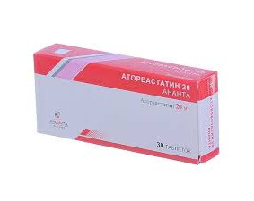 Фото - Аторвастатин 20 Ананта таблетки, в/плів. обол. по 20 мг №30 (10х3)