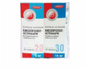 Фото - Бісопролол-Астрафарм таблетки по 10 мг №30 (10х3)