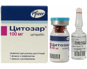 Фото - Цитозар ліофілізат для р-ну д/ін. по 100 мг №1 у флак. з р-ком