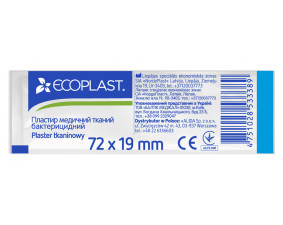 Фото - Ecoplast (Экопласт) Пластырь медицинский тканый бактерицидный 72мм*19мм