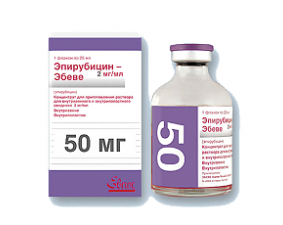 Фото - Епірубіцин "Ебеве" концентрат для р-ну д/інф. 2 мг/мл (50 мг) по 25 мл №1 у флак.