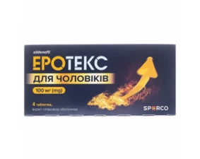 Фото - Еротекс для чоловіків таблетки, в/плів. обол. по 100 мг №4 у бліс.