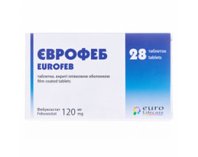 Фото - Еврофеб таблетки, п/плен. обол. по 120 мг №28 (14х2)
