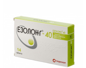 Фото - Езолонг-40 таблетки, в/плів. обол. по 40 мг №14 (7х2)
