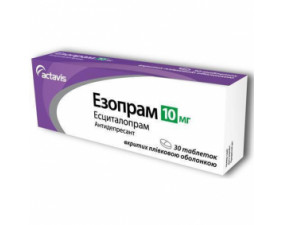 Фото - Езопрам таблетки, в/плів. обол. по 10 мг №30 (10х3)