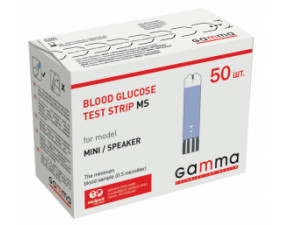 Фото - Gamma MS 50 (Гамма МС 50) Тест-полоски одноразовые для глюкометров Gamma Mini и Gamma Speaker 50шт