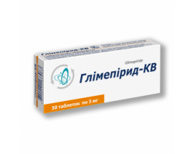 Фото - Глімепірид-КВ таблетки по 3 мг №30 (10х3)