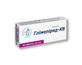 Фото - Глімепірид-КВ таблетки по 4 мг №30 (10х3)
