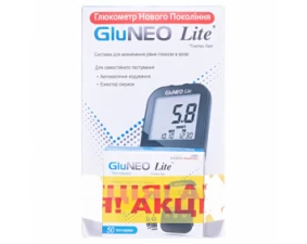 Фото - Глюкометр GluNeo Lite + тест-полоски Gluneo Lite, 50 штук