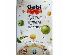 Фото - Каша Bebi Premium молочная гречка, курага, яблоко с 5 месяцев 200г