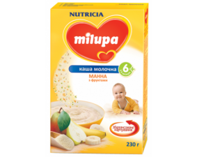 Фото - Каша Milupa (Милупа) молочная манная с фруктами с 6 месяцев 230г