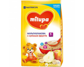 Фото - Каша Milupa (Милупа) молочная мультизлаковая с фруктами, быстрорастворимая с 7 месяцев 210г