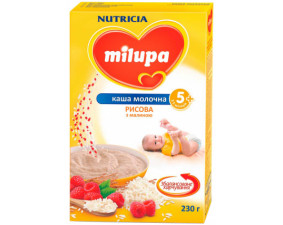 Фото - Каша Milupa (Милупа) молочная рисовая с малиной с 5 месяцев 230г
