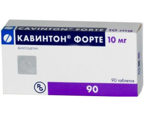 Фото - Кавінтон форте таблетки по 10 мг №90 (15х6)