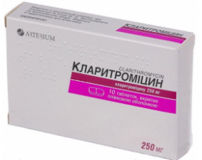 Фото - Кларитроміцин таблетки, в/плів. обол. по 250 мг №10