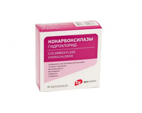 Фото - Кокарбоксилази гідрохлорид розчин д/ін. 50 мг/2 мл по 2 мл №10 (5х2) в амп.
