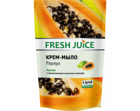 Фото - Крем-мило Fresh Juice Papaya Папайя з зволожуючим молочком авокадо дой-пак 460мл