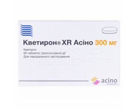 Фото - Кветирон XR Асино таблетки прол./д. по 300 мг №60 (10х6)