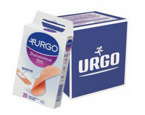 Фото - Пластир медичний Urgo на тканинній основі, еластичний з антисептиком, 300 штук