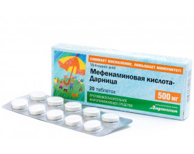 Фото - Мефенамінова кислота-Дарниця таблетки по 500 мг №20 (10х2)