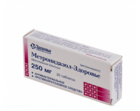 Фото - Метронідазол-Здоров'я таблетки по 250 мг №20 (20х1)