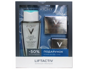 Фото - Набор Vichy Liftactiv (Виши Лифтактив) Коррекция морщин (крем Лифтактив Сюпрем 50мл + мицеллярный раствор 200мл -50% + крем ночной Лифтактив Сюпрем 15мл)