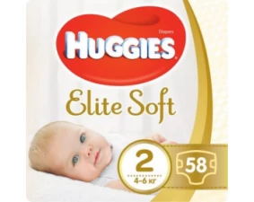 Фото - Подгузники детские Huggies Elite Soft, размер 2, 4-6 кг, 58 штук