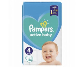 Фото - Підгузки дитячі Pampers Active Baby розмір 4, 9-14 кг, 46 штук