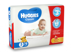 Фото - Подгузники для детей Huggies Classic 3 (Хаггис Классик) 4-9кг №78