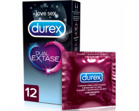 Фото - Презервативы Durex (Дюрекс) Dual Extase рельефные с анестетиком 12шт